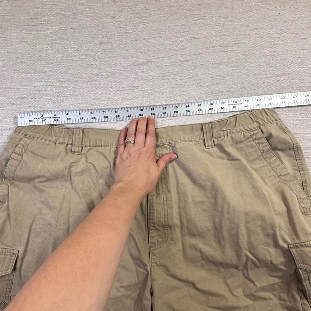 Columbia Mens Khaki Cotton Cargo Shorts 3XB Tan Hiking Utility‎ Outdoor - Picture 6 of 11